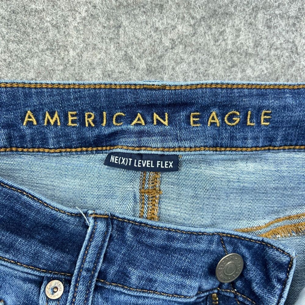 American Eagle Jeans Mens 33x32 Original Taper Blue‎ Distressed Stretch Denim - Picture 5 of 14